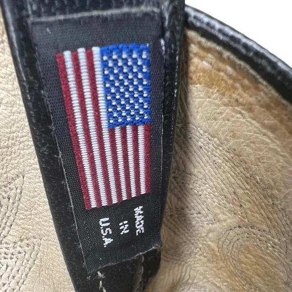 Dan Post Men’s Black Leather Cowboy Boots Size 8 D Great Condition!! Rockabilly - Picture 8 of 9